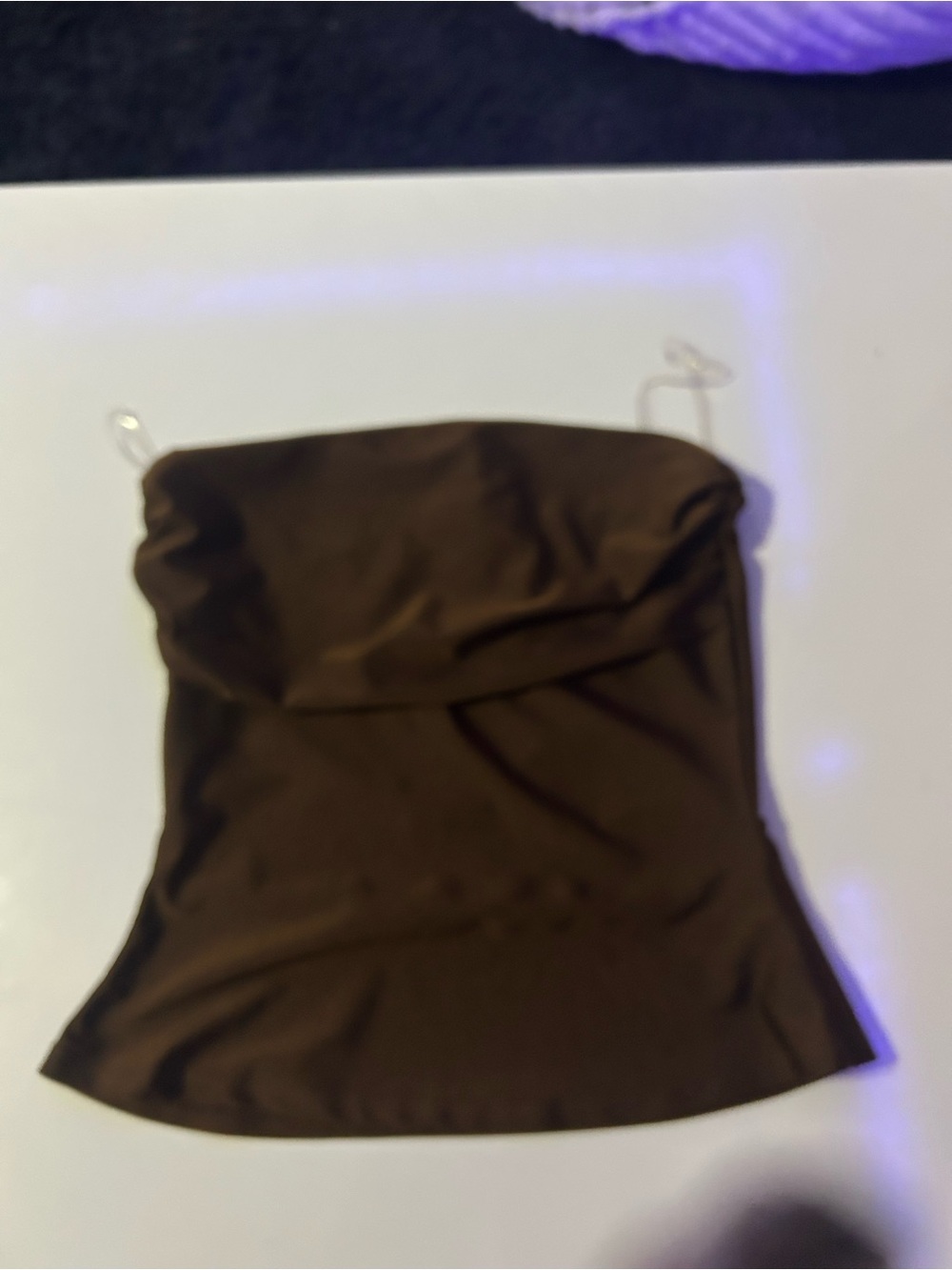 Windsor Brown Strapless Crop Top